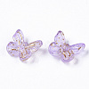 Transparent Spray Painted Glass Charms GLAA-N035-08A-B04-3