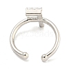 Rack Plating Brass Open Cuff Rings for Women RJEW-F162-01P-F-3