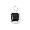 925 Sterling Silver Pave Cubic Zirconia Square Charms with Jump Rings STER-D288-05S-05-1