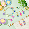 Summer Theme Plumeria Flower & Flip Flops Pendant Stitch Markers HJEW-AB00407-4