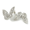 Rack Plating Butterfly Brass Micro Pave Clear Cubic Zirconia Stud Earrings EJEW-H014-09P-2