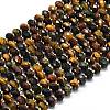 3-Color Dyed Natural Tiger Eye Beads Strands G-P573-A36-01-2