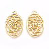 Alloy Open Back Bezel Pendants PALLOY-TAC0010-03G-2