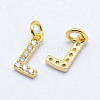 Brass Micro Pave Grade AAA Cubic Zirconia Charms X-ZIRC-P067-11G-L-NR-1