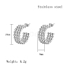 304 Stainless Steel Round Stud Earrings PJ3518-2-1