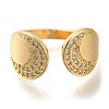 Rack Plating Brass Micro Pave Cubic Zirconia Open Cuff Rings for Women RJEW-S244-01G-B-2