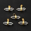 Natural Quartz Crystal Double Terminal Pointed Pendants G-P481-01G-11-1