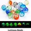 SUPERFINDINGS 35Pcs 7 Colors Handmade Luminous Transparent Lampwork Beads Strands LAMP-FH0001-13-2