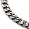 Non-Tarnish 304 Stainless Steel Cuban Link Chain Bracelets for Men BJEW-B096-35B-AS-2