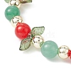 Natural Malaysia Jade & Green Aventurine Beaded Stretch Bracelet BJEW-JB09759-02-3