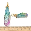 Electroplated Raw Rough Natural Quartz Crystal Big Pendants G-A229-02G-01-3