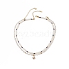 Natural White Jade & Crystal Beaded Necklaces NJEW-JN04137-1