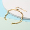 Two Tone Handmade Brass Curb Chain Bracelet Makings AJEW-JB00850-4