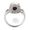 Natural Mixed Gemstone Oval Finger Rings RJEW-N044-03-5