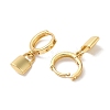 Rack Plating Brass Padlock Dangle Hoop Earrings EJEW-D061-54G-2