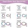 180Pcs 6 Styles 304 Stainless Steel Open Jump Rings STAS-UN0039-10-3