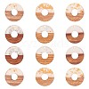 Transparent Resin & Walnut Wood Pendants RESI-CJ0001-50-10