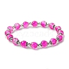 Round Crackle Glass Beads Stretch Bracelets BJEW-JB11456-04-2