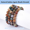 Olycraft 4 Strands Natural Indian Agate Beads Strands G-OC0005-16B-4