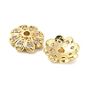 Brass Micro Pave Cubic Zirconia Bead Cap KK-H452-30G-2