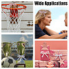 4 Rolls 4 Styles Sport Ball Theme Polyester Printed Grosgrain Ribbon OCOR-HY0001-19-7