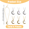 FIBLOOM 6Pcs 6 Style Synthetic Quartz Crystal & Citrine Chips Pendant Necklaces Set NJEW-FI0001-24-2