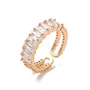 Brass Micro Pave Cubic Zirconia Open Cuff Rings RJEW-R146-17B-KCG-1