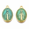 Brass Enamel Pendants X1-KK-S345-179-T-2