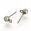 Iron Ball Stud Earring Findings KK-R071-09AB-2