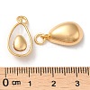 Brass Pave Shell Teardrop Pendants KK-P239-13G-3