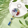 Chakra Theme Tree of Life Alloy Natural Amethyst & Green Aventurine & Red Jasper & Topaz Jade & Red Aventurine & Lapis Lazuli & Synthetic Turquoise & Moonstone Keychain KEYC-JKC00986-2