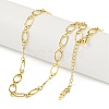 Ion Plating(IP) 304 Stainless Steel Oval Link Chain Necklaces for Women NJEW-K276-04B-G-1