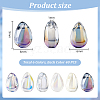   240Pcs 6 Colors Transparent Spray Painted Glass Charms GLAA-PH0002-97-5