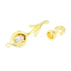 Brass Pave Clear Cubic Zirconia Fold Over Clasps LS-KK-F875-11G-2