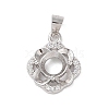 925 Sterling Silver Micro Pave Cubic Zirconia Pendant Settings STER-H113-05P-01-1