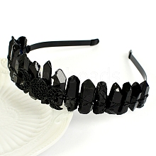 Hollow Triple Moon Metal with Raw Natural Quartz Wrapped Hair Hair Bands PW-WGCA1A6-05