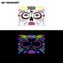 Mask with Flower Pattern Luminous Body Art Tattoos LUMI-PW0001-135E