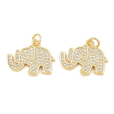Brass Micro Pave Cubic Zirconia Pendants KK-C162-086A-G-1