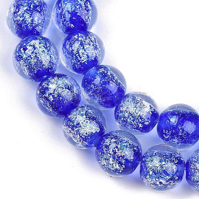 Handmade Gold Foil Lampwork Beads Strands LAMP-Q002-01E-1