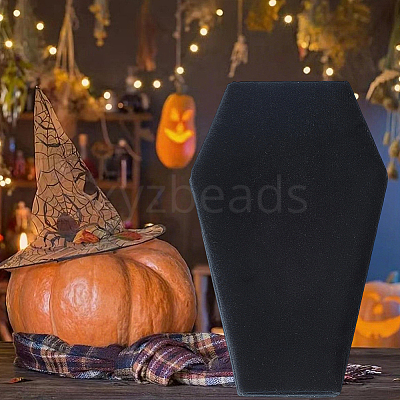 1Pc Coffin Shaped Velvet Jewelry Storage Boxes DARK-BBC0001-01-1