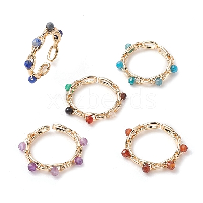 Brass Cable Chain Shape Open Cuff Rings RJEW-JR00712-1