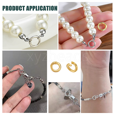 10Pcs 925 Sterling Silver Locking Jump Rings STER-PH0002-90-1