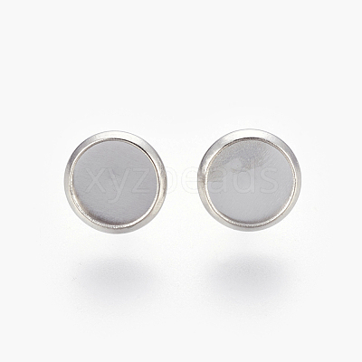 Tarnish Resistant Eco-Friendly 316 Surgical Stainless Steel Stud Earring Settings STAS-F181-01P-8mm-1