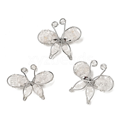 Butterfly Natural Mixed Gemstone Brooch G-A278-02P-1