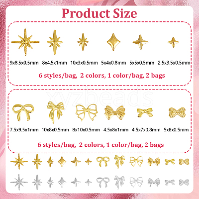 4 Bags 4 Styles Brass Cabochons MRMJ-OC0004-04-1