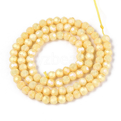 Anti-Tarnish Electroplate Glass Beads Strands EGLA-T021-4mm-15-05-1