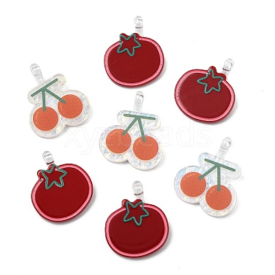 30Pcs 2 Styles Opaque Acrylic Pendants OACR-CJ0002-60-1