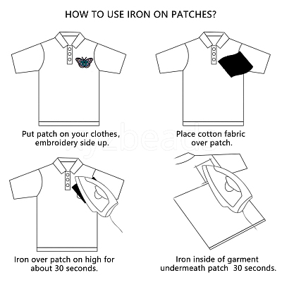 Computerized Embroidery Cloth Iron On/Sew On Patches AJEW-S068-57-1