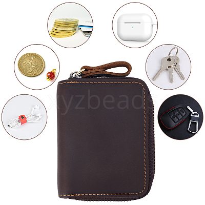 Rectangle Leather Credit Card Wallets for Women Men AJEW-WH20001-31B-1