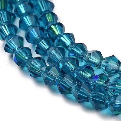 Transparent Electroplate Glass Beads Strands GLAA-F029-3mm-D01-1